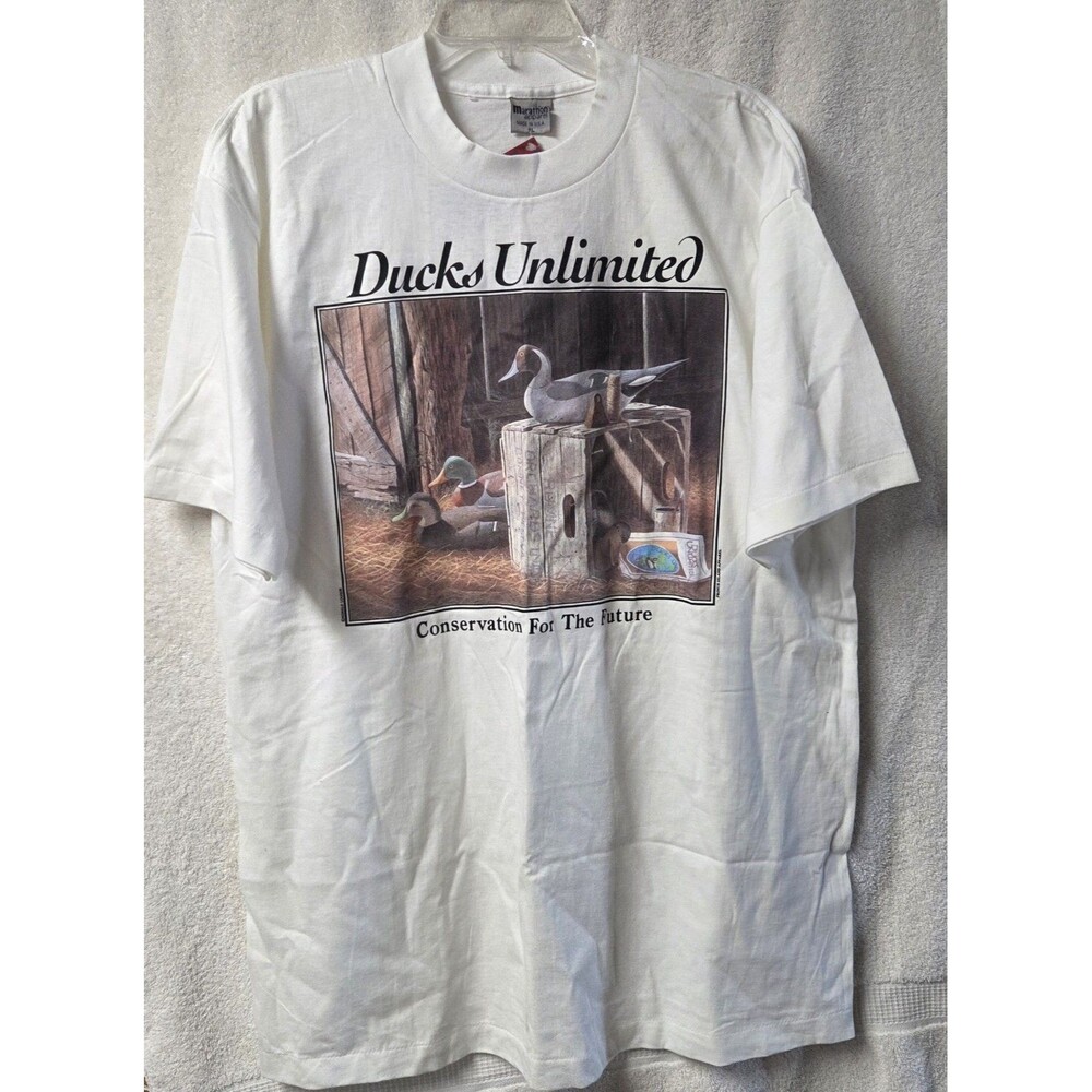 VTG 90s Ducks Unlimited Shirt XL Marathon Apparel Single Stitch Wildlife Hunting